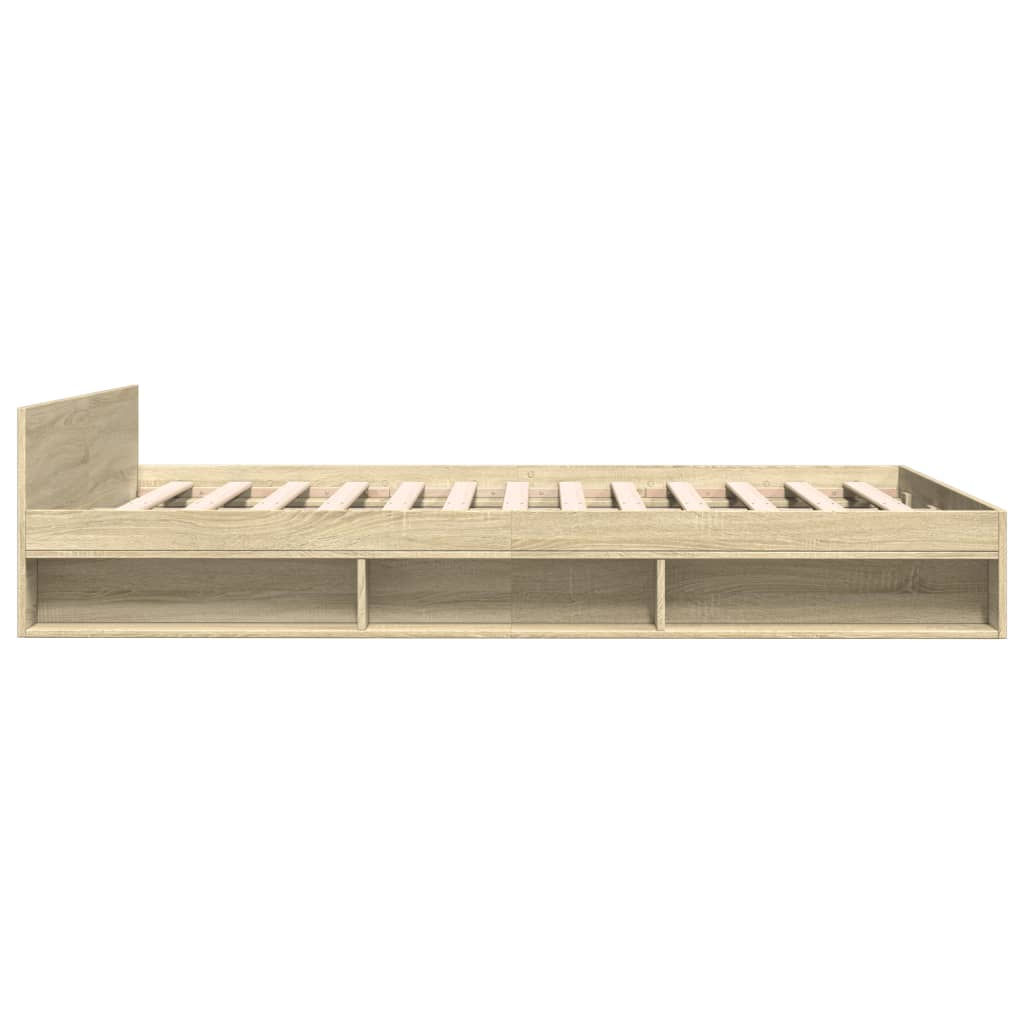 Bedframe met lades bewerkt hout sonoma eikenkleurig 140x200 cm is nu te koop bij PeponiXL, paradijselijk wonen!