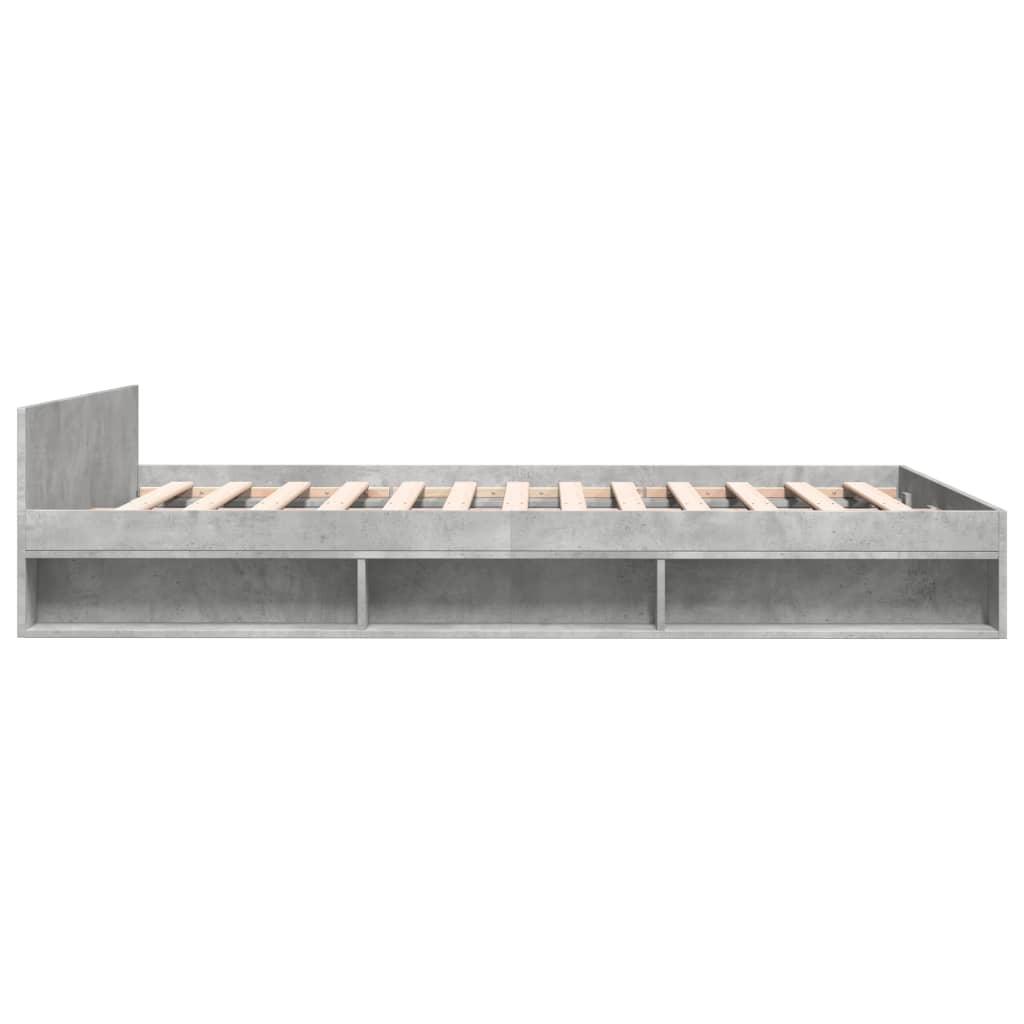 Bedframe met lades bewerkt hout betongrijs 135x190 cm is nu te koop bij PeponiXL, paradijselijk wonen!
