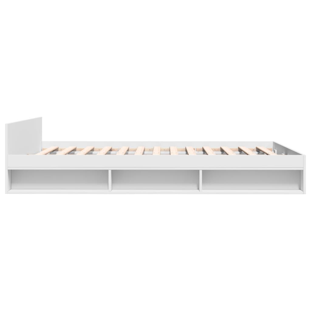 Bedframe met lades bewerkt hout wit 120x190 cm is nu te koop bij PeponiXL, paradijselijk wonen!