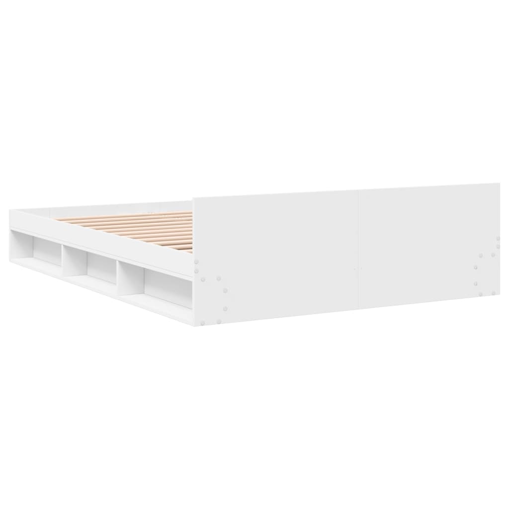 Bedframe met lades bewerkt hout wit 120x190 cm is nu te koop bij PeponiXL, paradijselijk wonen!