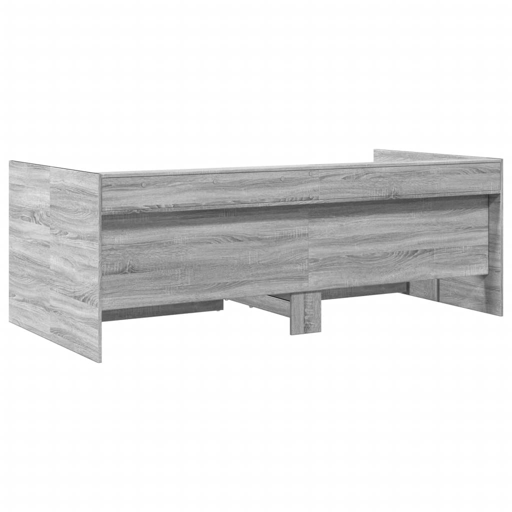 Slaapbank met lades zonder matras 90x190 cm grijs sonoma eiken is nu te koop bij PeponiXL, paradijselijk wonen!