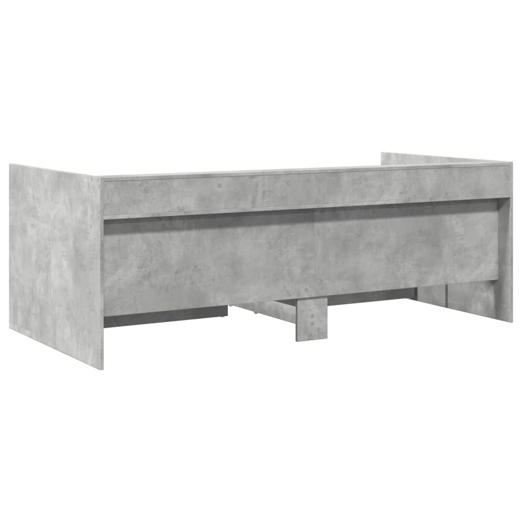 Slaapbank met lades zonder matras 75x190 cm betongrijs is nu te koop bij PeponiXL, paradijselijk wonen!