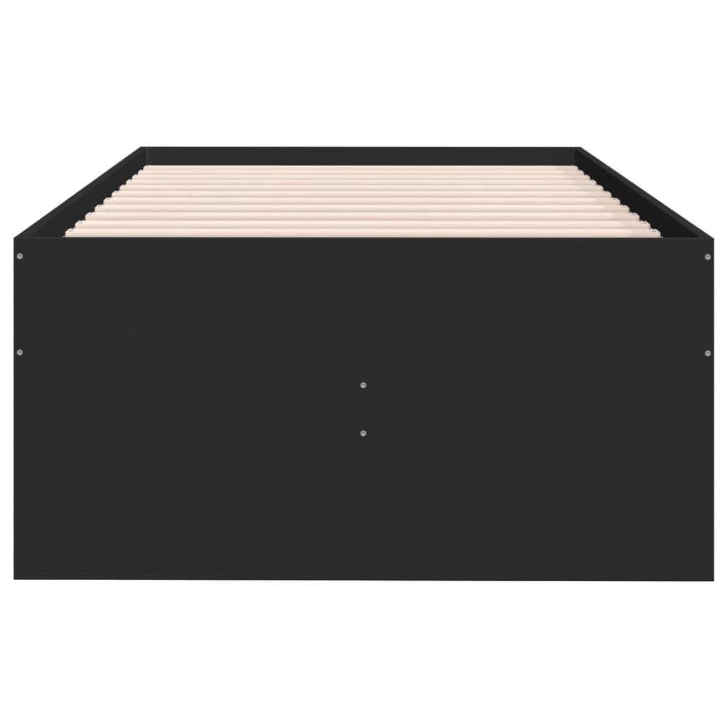 Slaapbank met lades zonder matras 100x200 cm zwart is nu te koop bij PeponiXL, paradijselijk wonen!
