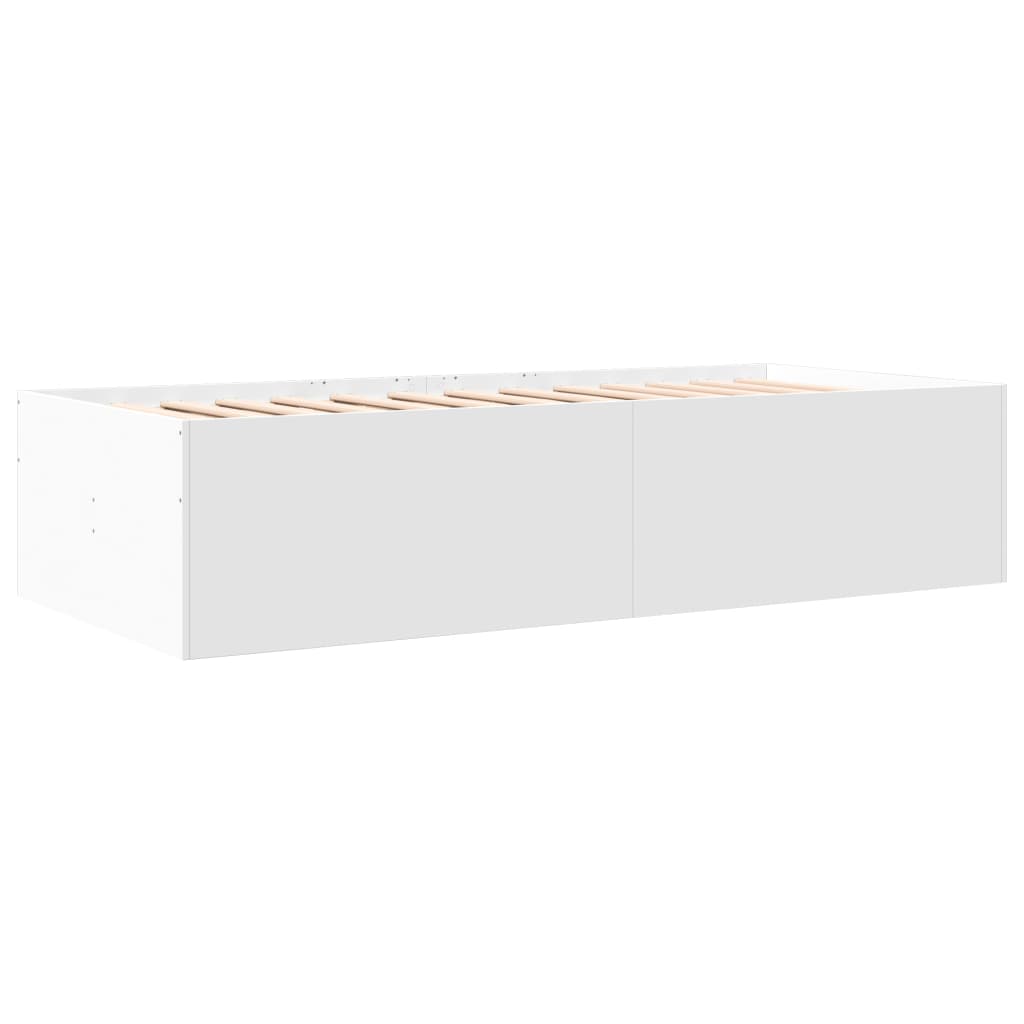 Slaapbank met lades zonder matras 90x190 cm wit is nu te koop bij PeponiXL, paradijselijk wonen!