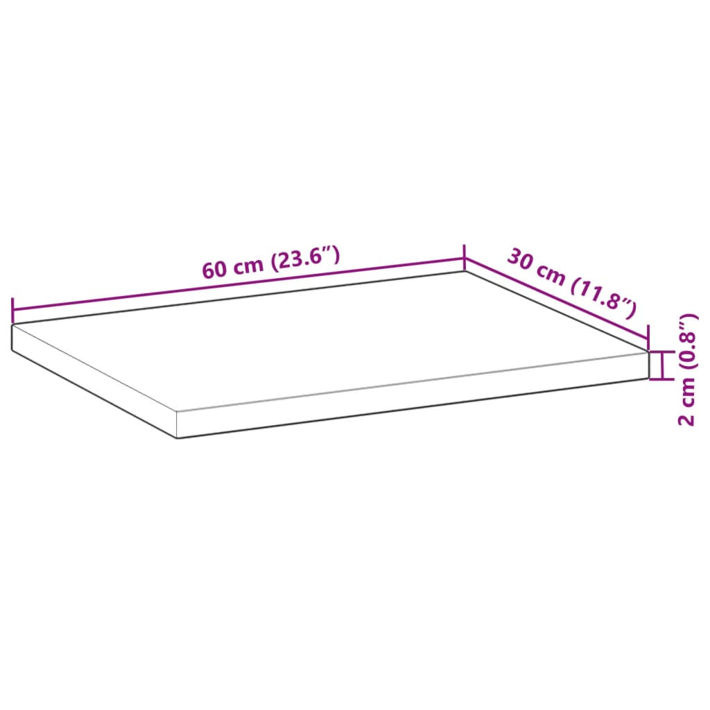 Wandschap zwevend 60x30x2 cm onbehandeld massief acaciahout is nu te koop bij PeponiXL, paradijselijk wonen!