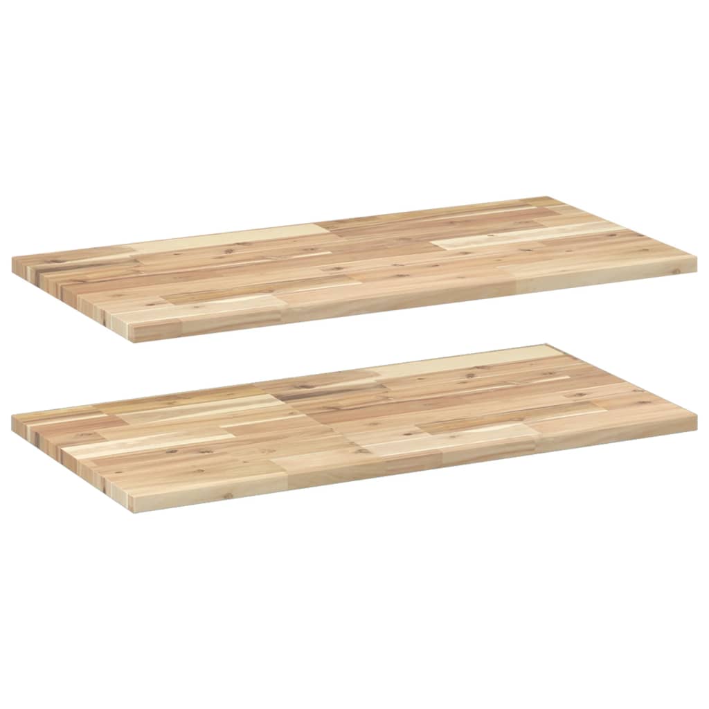 Wandschappen 2 st zwevend 60x40x2 cm onbehandeld acaciahout is nu te koop bij PeponiXL, paradijselijk wonen!