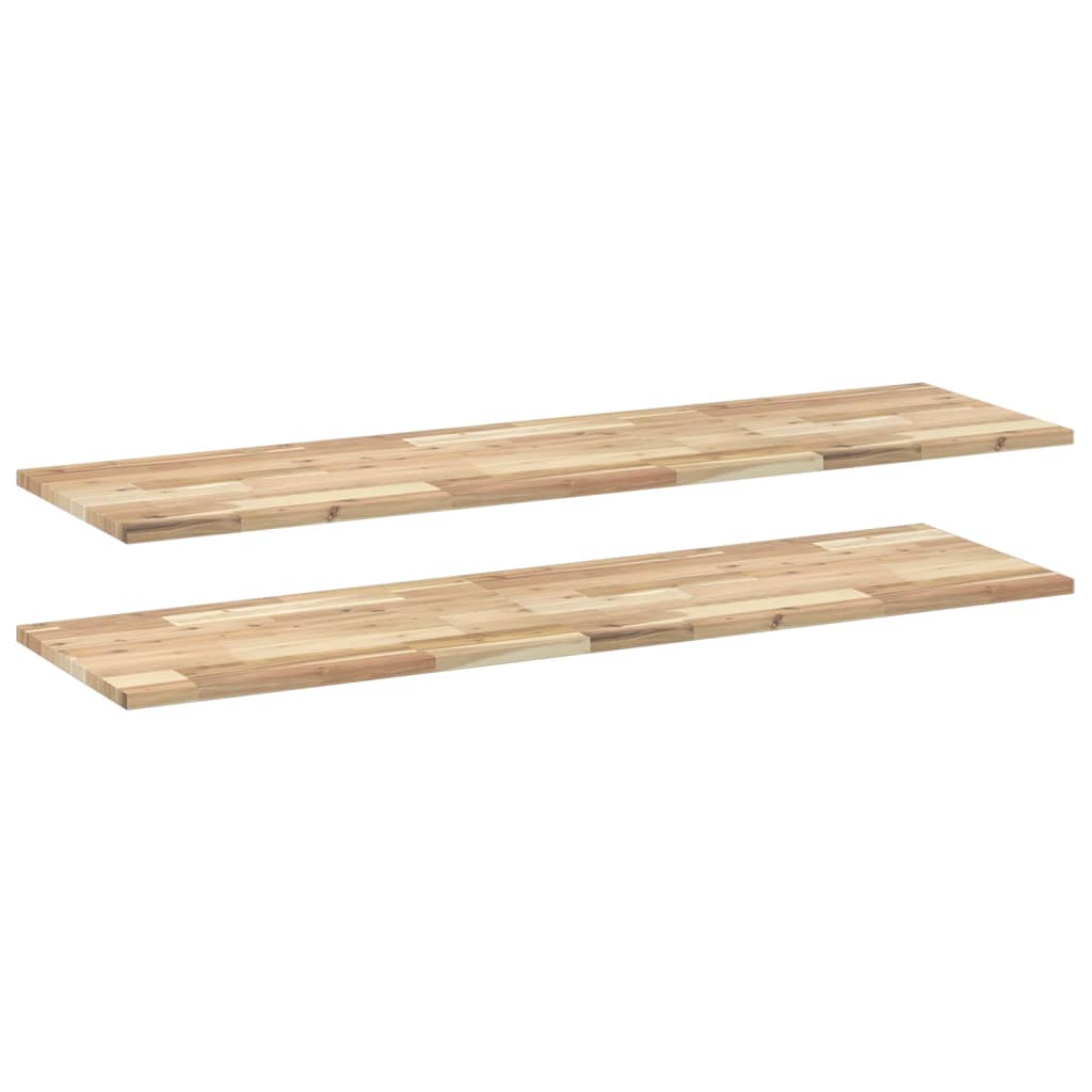 Wandschappen 2 st zwevend 140x40x2 cm onbehandeld acaciahout is nu te koop bij PeponiXL, paradijselijk wonen!