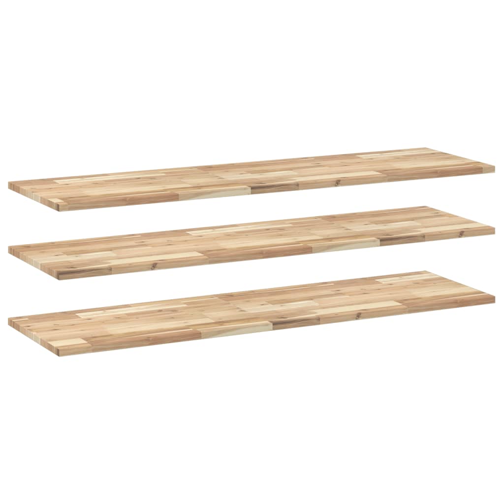 Wandschappen 3 st zwevend 140x40x2 cm onbehandeld acaciahout is nu te koop bij PeponiXL, paradijselijk wonen!