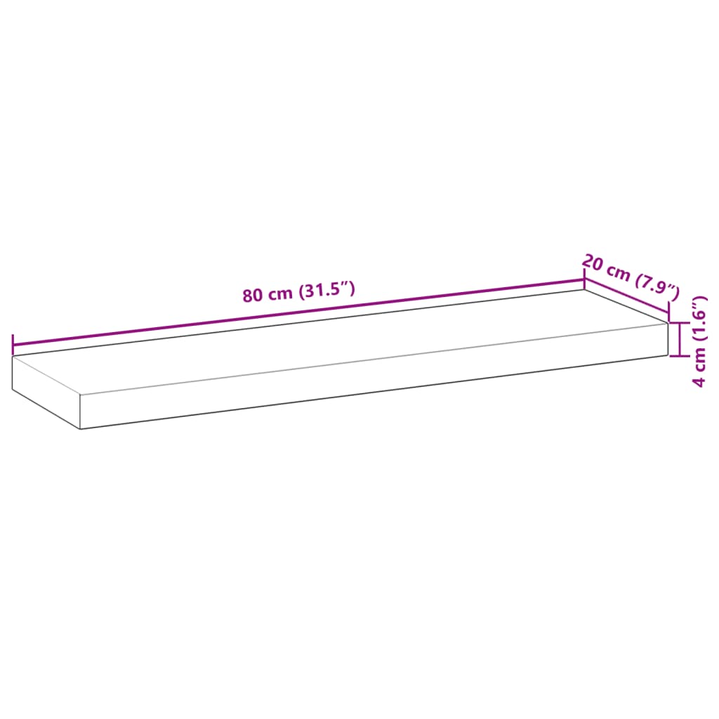 Wandschappen 3 st zwevend 80x20x4 cm onbehandeld acaciahout is nu te koop bij PeponiXL, paradijselijk wonen!