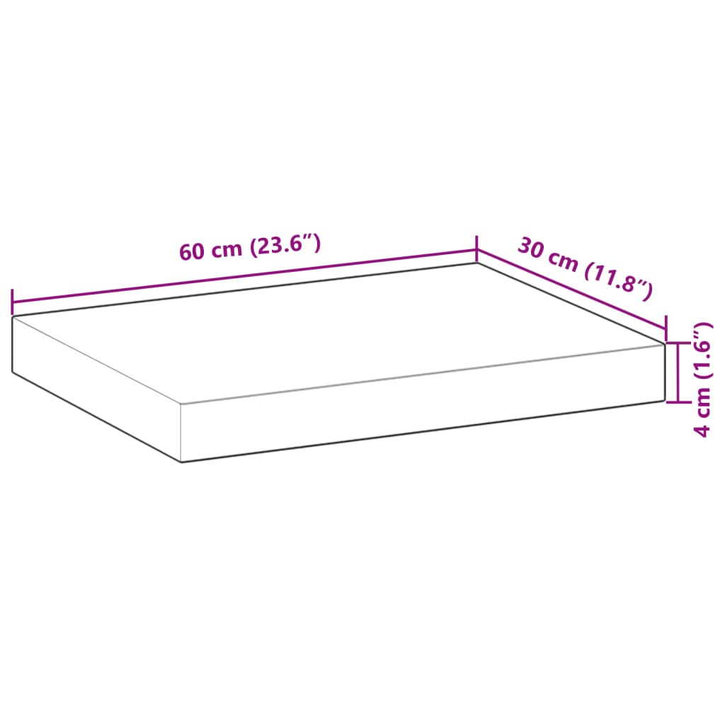 Wandschappen 2 st zwevend 60x30x4 cm onbehandeld acaciahout is nu te koop bij PeponiXL, paradijselijk wonen!