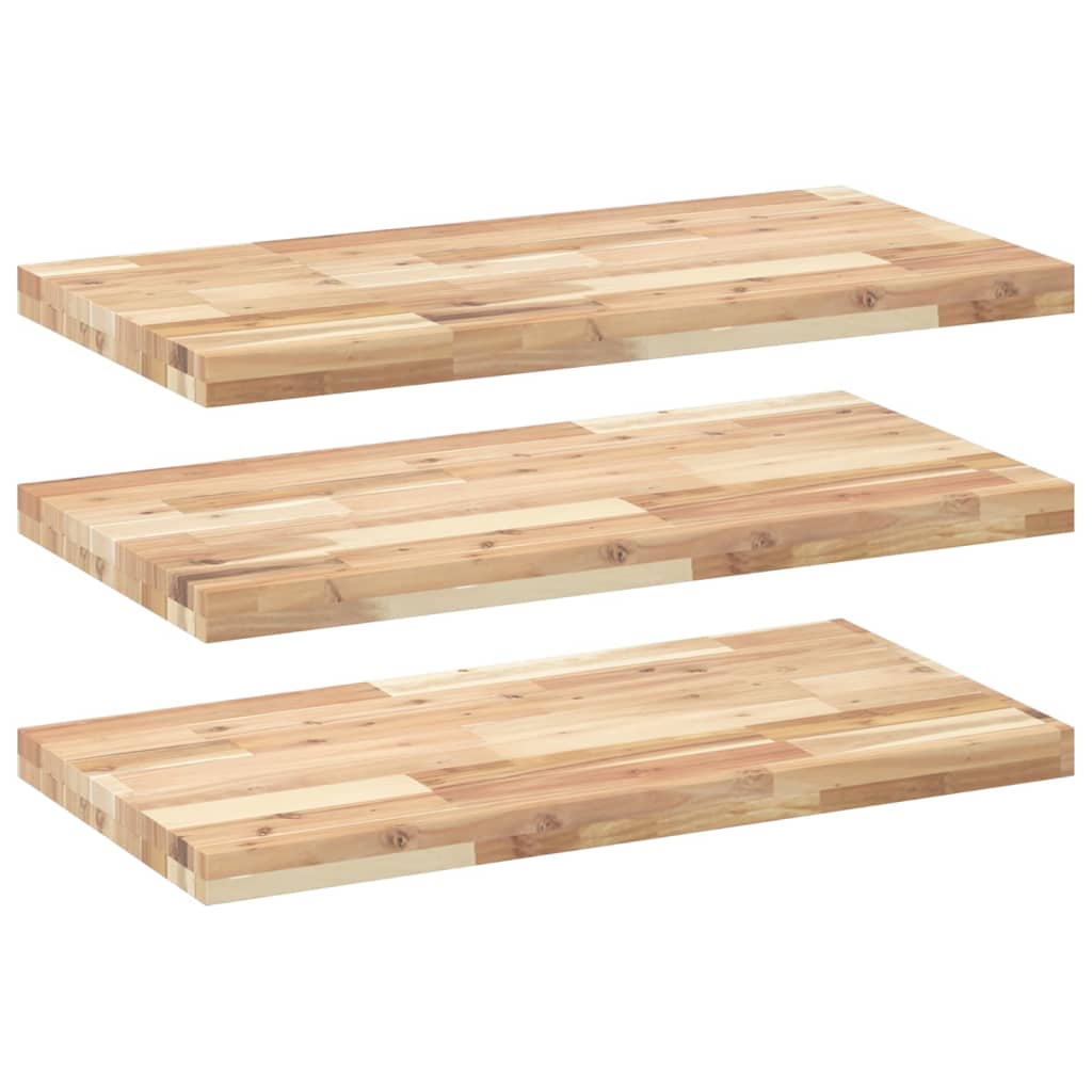 Wandschappen 3 st zwevend 60x40x4 cm onbehandeld acaciahout is nu te koop bij PeponiXL, paradijselijk wonen!