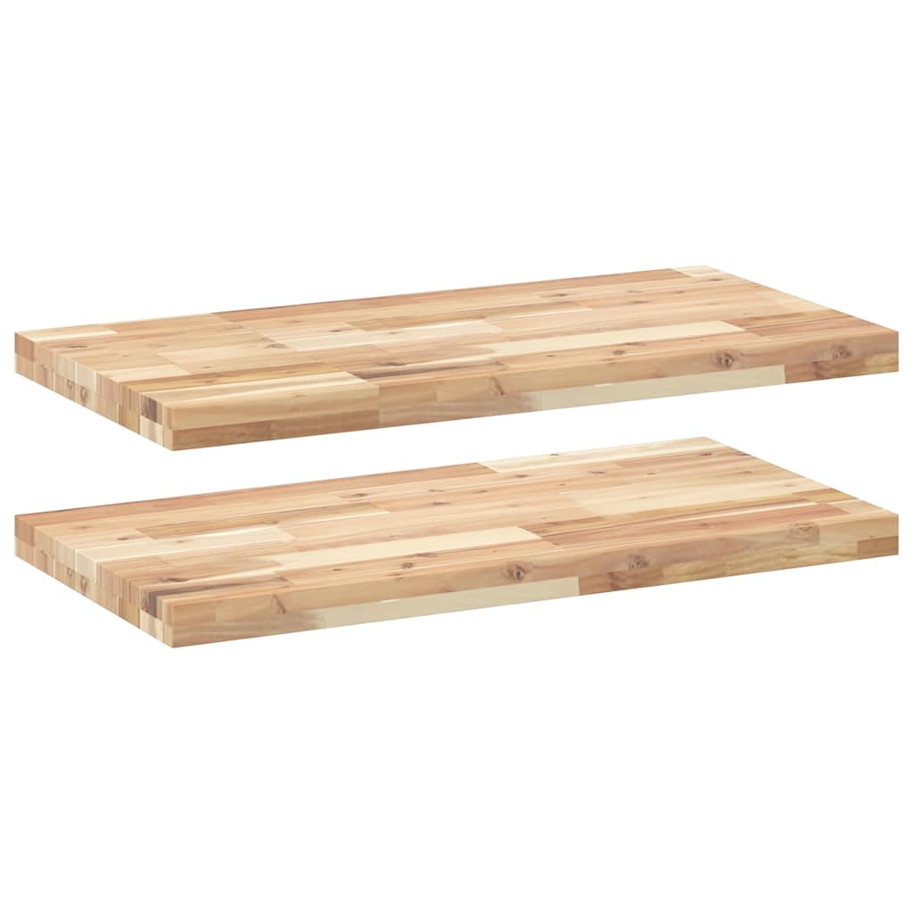 Wandschappen 2 st zwevend 80x40x4 cm onbehandeld acaciahout is nu te koop bij PeponiXL, paradijselijk wonen!