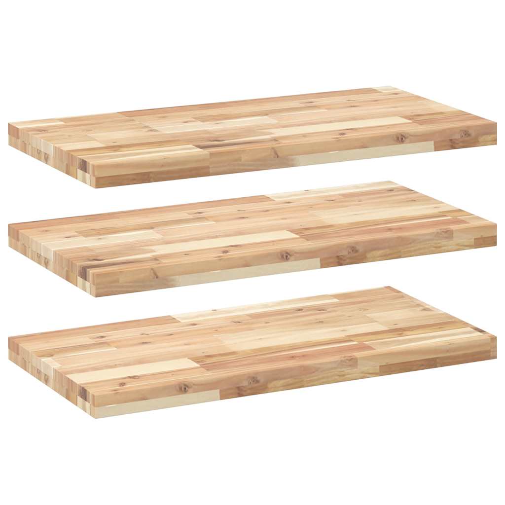 Wandschappen 3 st zwevend 80x40x4 cm onbehandeld acaciahout is nu te koop bij PeponiXL, paradijselijk wonen!