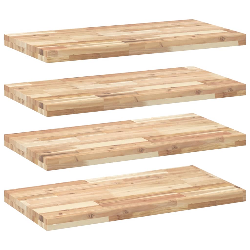 Wandschappen 4 st zwevend 80x40x4 cm onbehandeld acaciahout is nu te koop bij PeponiXL, paradijselijk wonen!