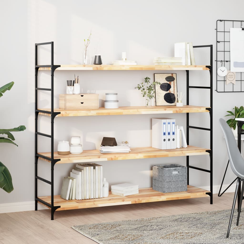 Wandschap zwevend 140x40x4 cm onbehandeld massief acaciahout is nu te koop bij PeponiXL, paradijselijk wonen!