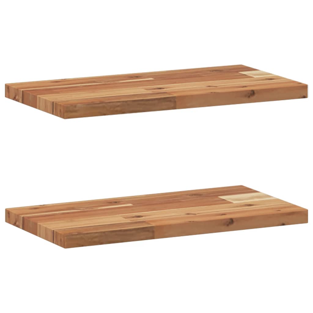 Wandschappen 2 st zwevend olieafwerking 40x20x2 cm acaciahout