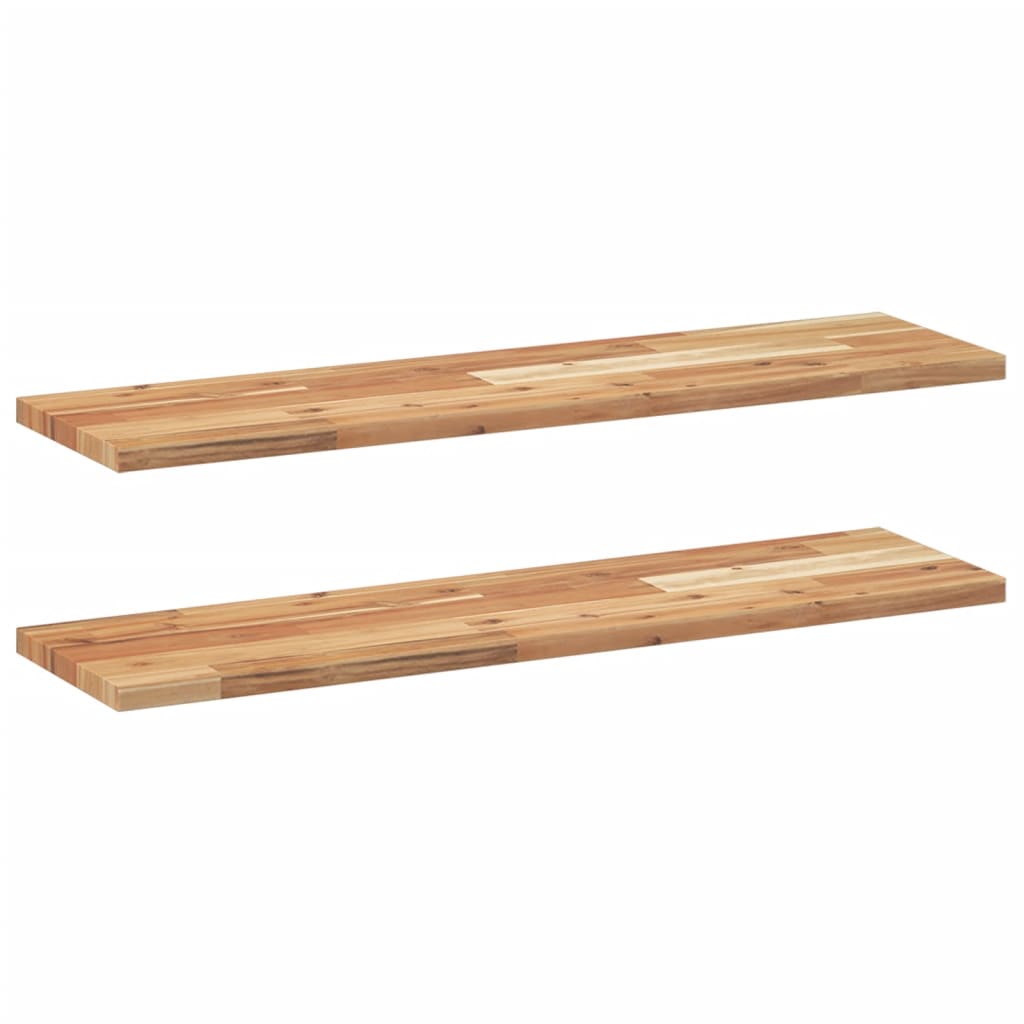 Wandschappen 2 st zwevend olieafwerking 80x20x2 cm acaciahout