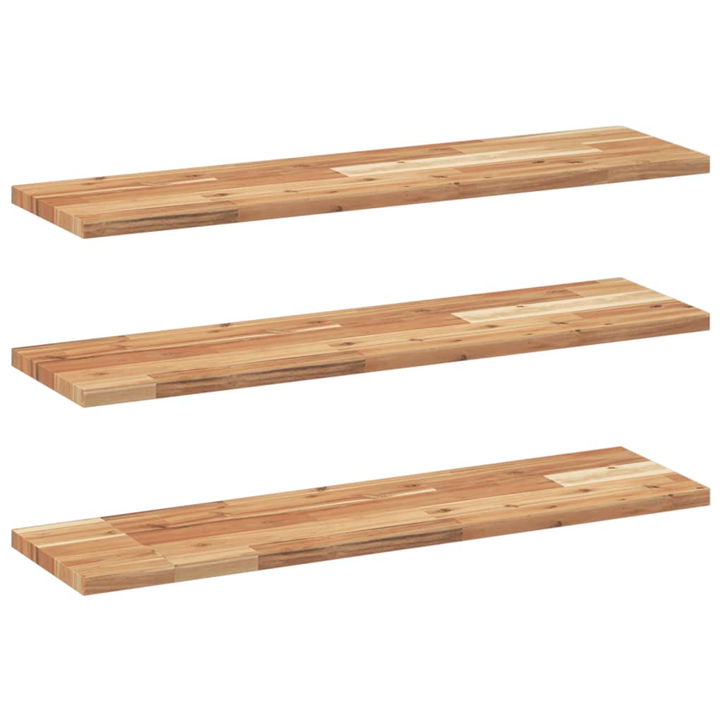 Wandschappen 3 st zwevend olieafwerking 80x20x2 cm acaciahout