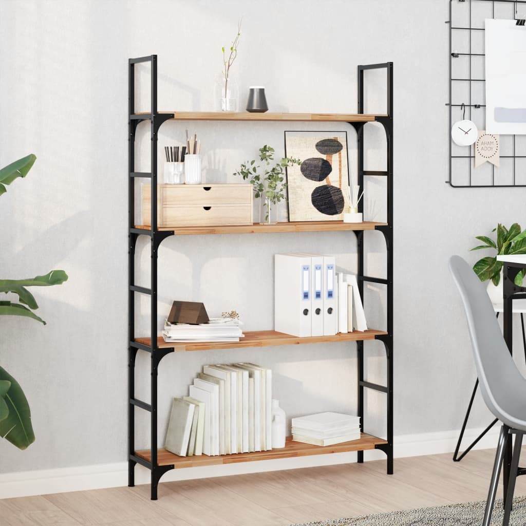 Wandschappen 4 st zwevend olieafwerking 80x20x2 cm acaciahout