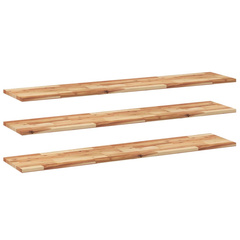 Wandschappen 3 st zwevend olieafwerking 120x30x2 cm acaciahout is nu te koop bij PeponiXL, paradijselijk wonen!