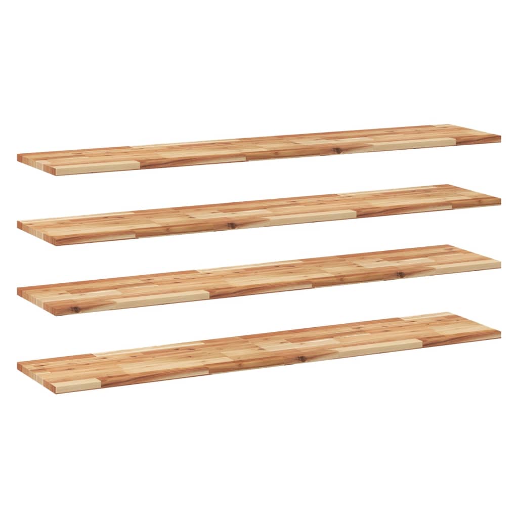 Wandschappen 4 st zwevend olieafwerking 120x30x2 cm acaciahout is nu te koop bij PeponiXL, paradijselijk wonen!