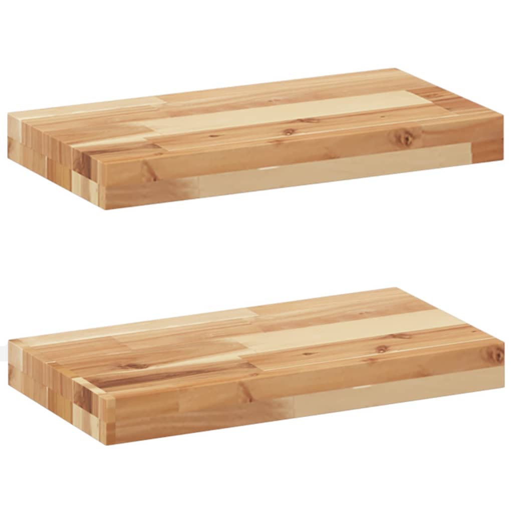 Wandschappen 2 st zwevend olieafwerking 60x20x4 cm acaciahout is nu te koop bij PeponiXL, paradijselijk wonen!