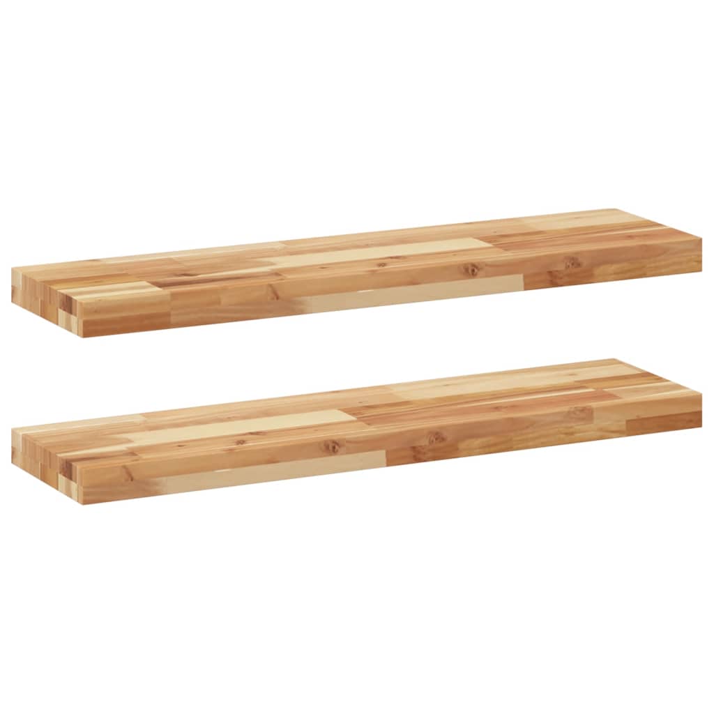 Wandschappen 2 st zwevend olieafwerking 80x20x4 cm acaciahout is nu te koop bij PeponiXL, paradijselijk wonen!