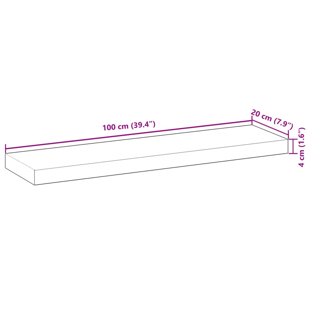 Wandschappen 2 st zwevend olieafwerking 100x20x4 cm acaciahout is nu te koop bij PeponiXL, paradijselijk wonen!