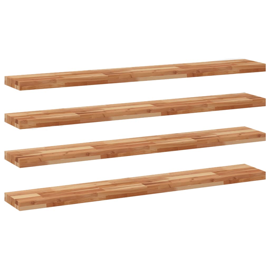 Wandschappen 4 st zwevend olieafwerking 140x20x4 cm acaciahout is nu te koop bij PeponiXL, paradijselijk wonen!