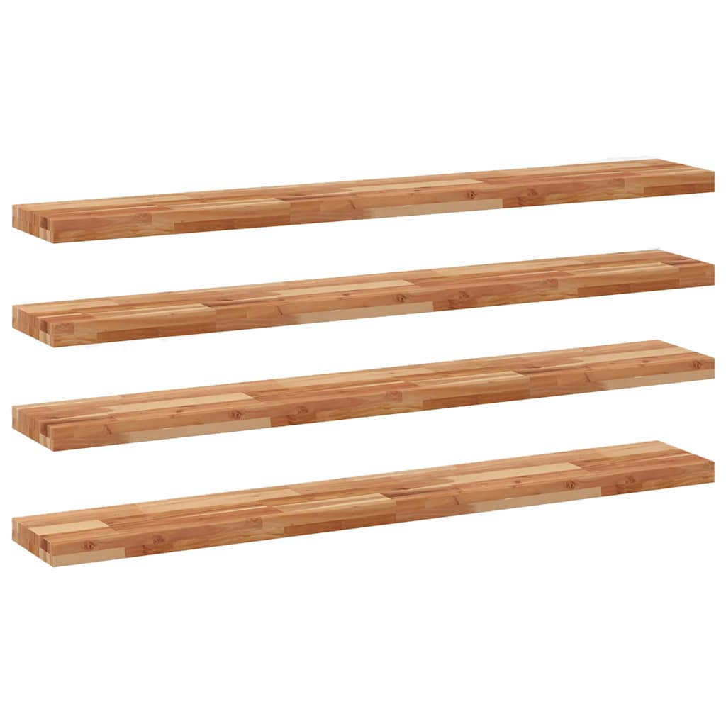 Wandschappen 4 st zwevend olieafwerking 160x20x4 cm acaciahout