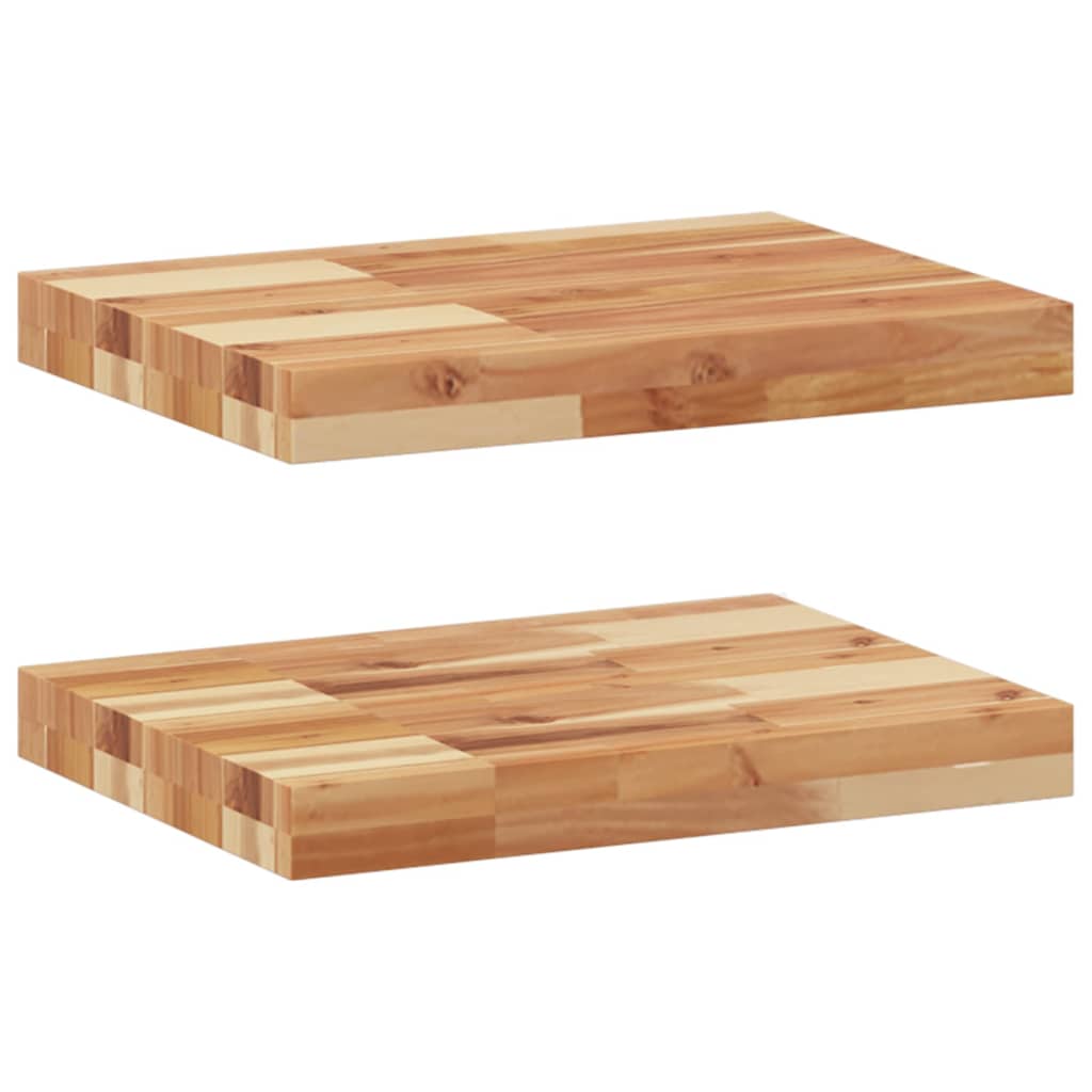 Wandschappen 2 st zwevend olieafwerking 60x30x4 cm acaciahout is nu te koop bij PeponiXL, paradijselijk wonen!