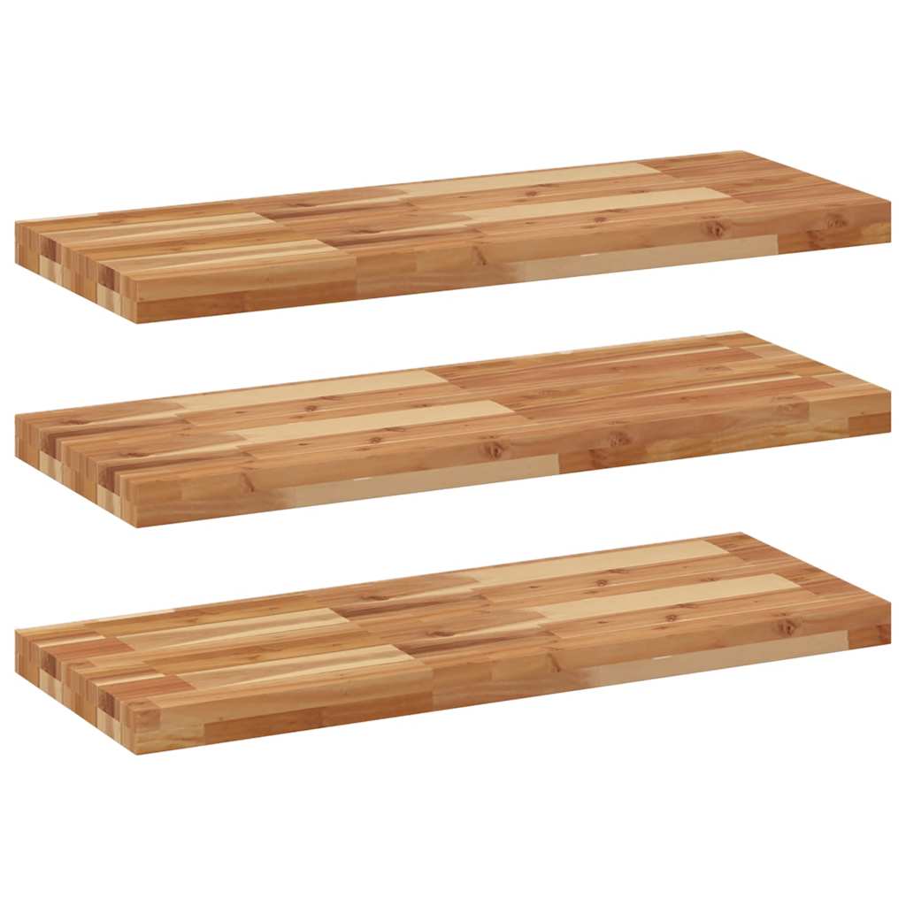 Wandschappen 3 st zwevend olieafwerking 100x30x4 cm acaciahout