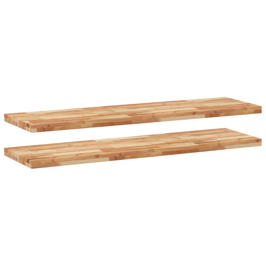 Wandschappen 2 st zwevend olieafwerking 140x40x4 cm acaciahout is nu te koop bij PeponiXL, paradijselijk wonen!