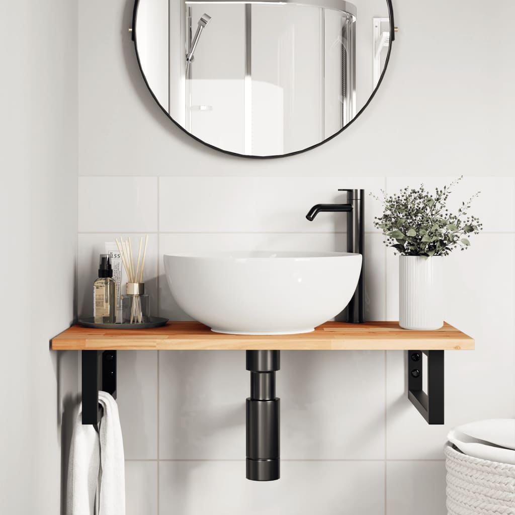 Wastafelblad met olieafwerking 60x40x2 cm massief acaciahout is nu te koop bij PeponiXL, paradijselijk wonen!