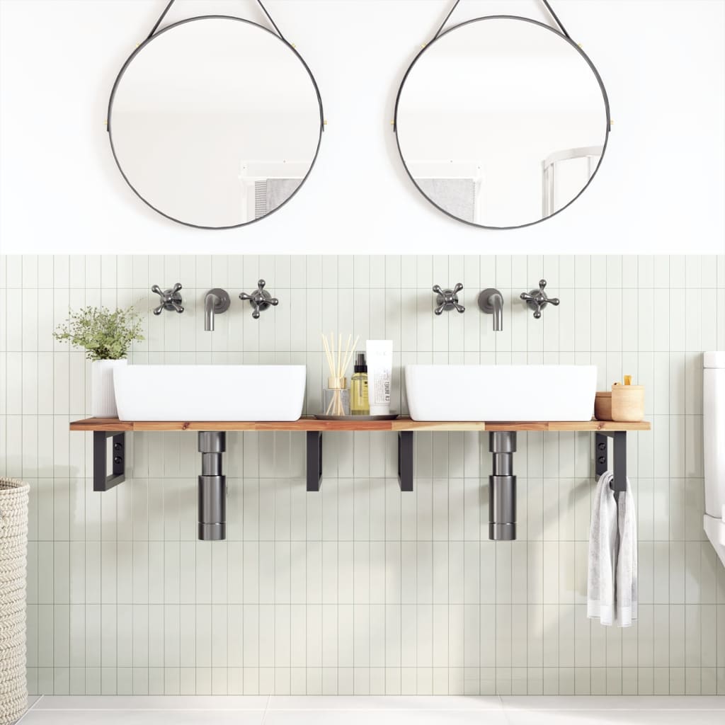 Wastafelblad met olieafwerking 120x40x2 cm massief acaciahout is nu te koop bij PeponiXL, paradijselijk wonen!