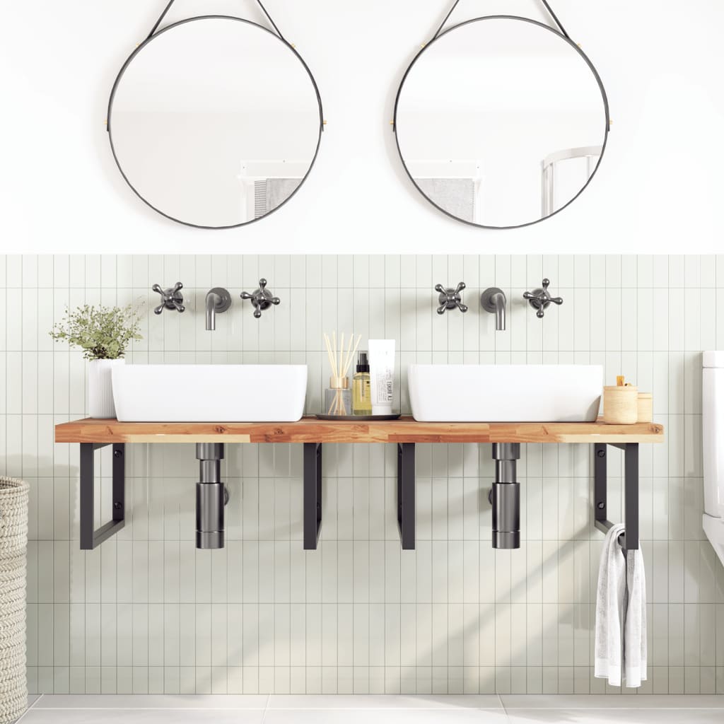 Wastafelblad met olieafwerking 120x60x4 cm massief acaciahout is nu te koop bij PeponiXL, paradijselijk wonen!