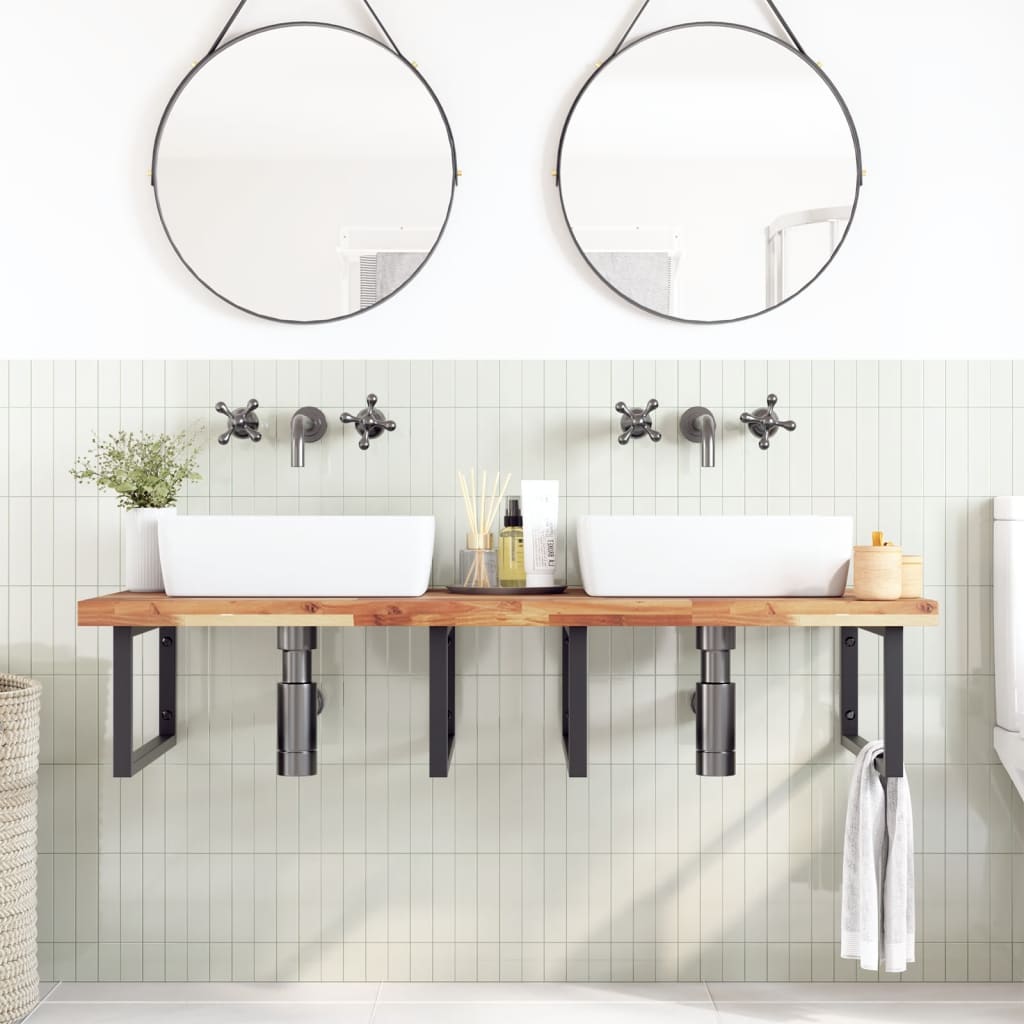 Wastafelblad met olieafwerking 140x60x4 cm massief acaciahout is nu te koop bij PeponiXL, paradijselijk wonen!