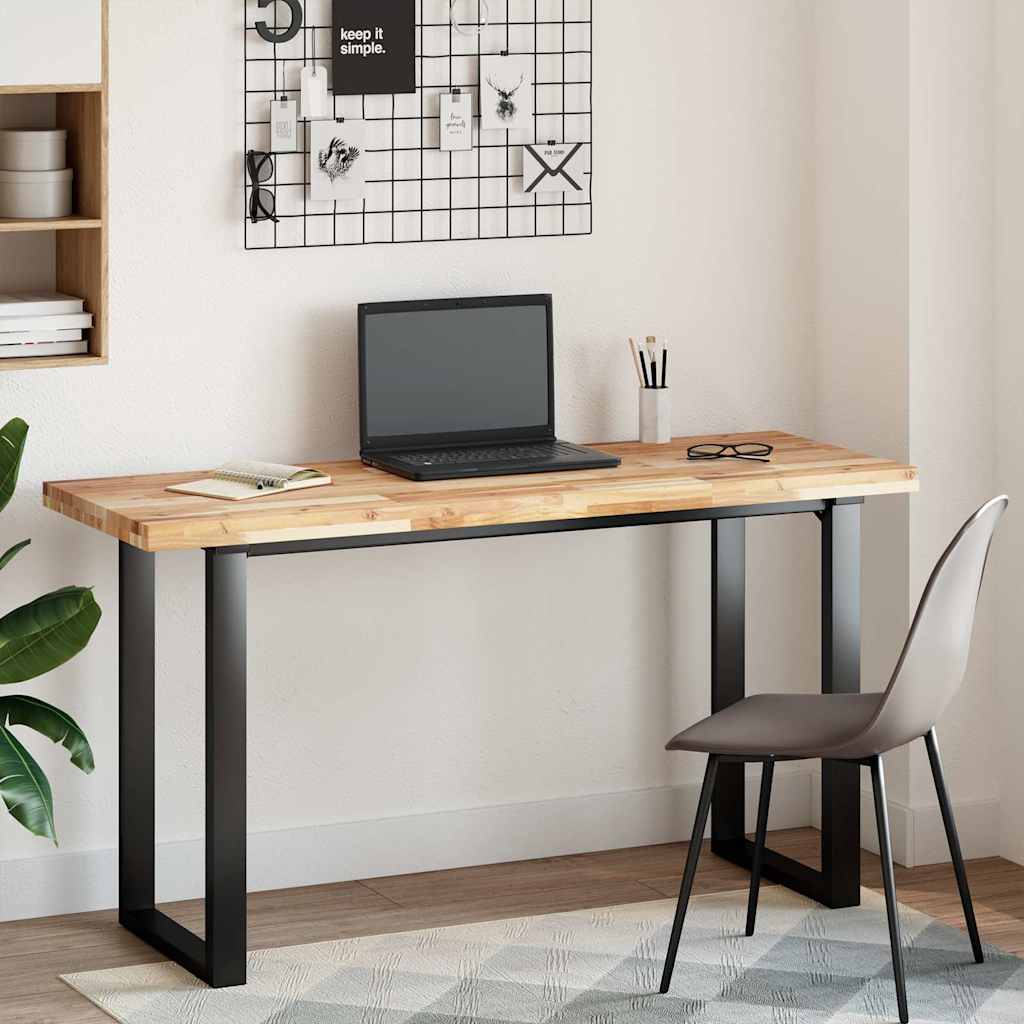 Bureaublad 140x50x4 cm onbehandeld massief acaciahout is nu te koop bij PeponiXL, paradijselijk wonen!