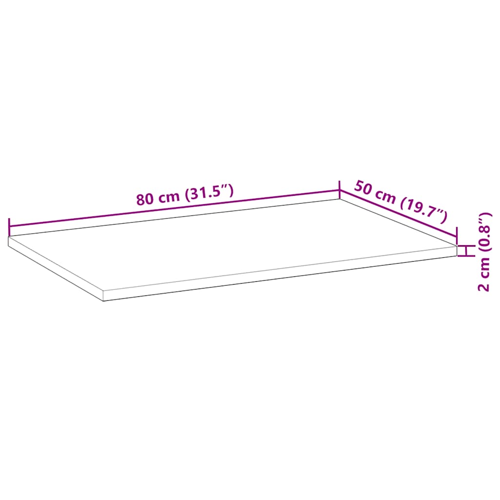 Bureaublad met olieafwerking 80x50x2 cm massief acaciahout is nu te koop bij PeponiXL, paradijselijk wonen!