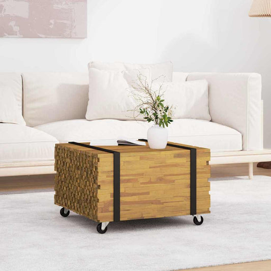 Salontafel Bruin 60 x 60 x 38 cm Massief Teakhout is nu te koop bij PeponiXL, paradijselijk wonen!