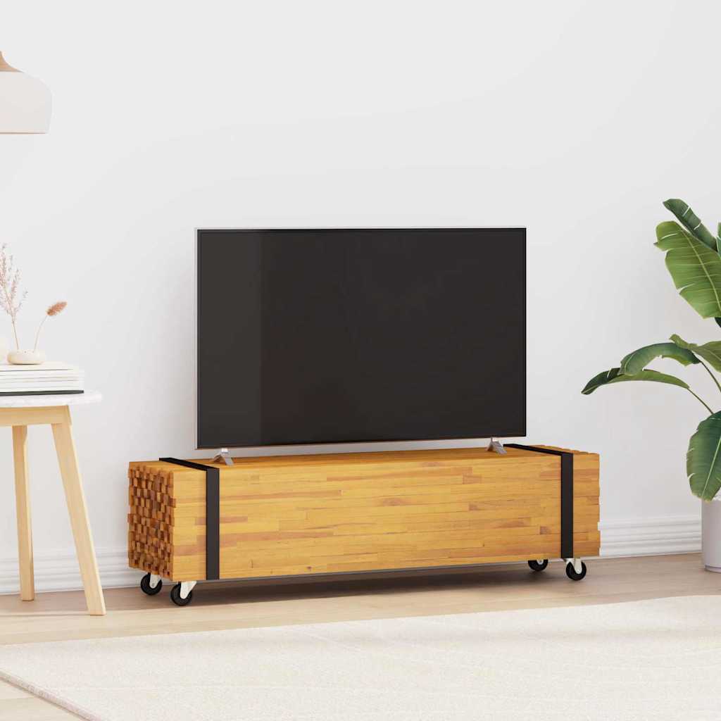 TV-standaard Bruin 110 x 30 x 30 cm Massief Teakhout is nu te koop bij PeponiXL, paradijselijk wonen!