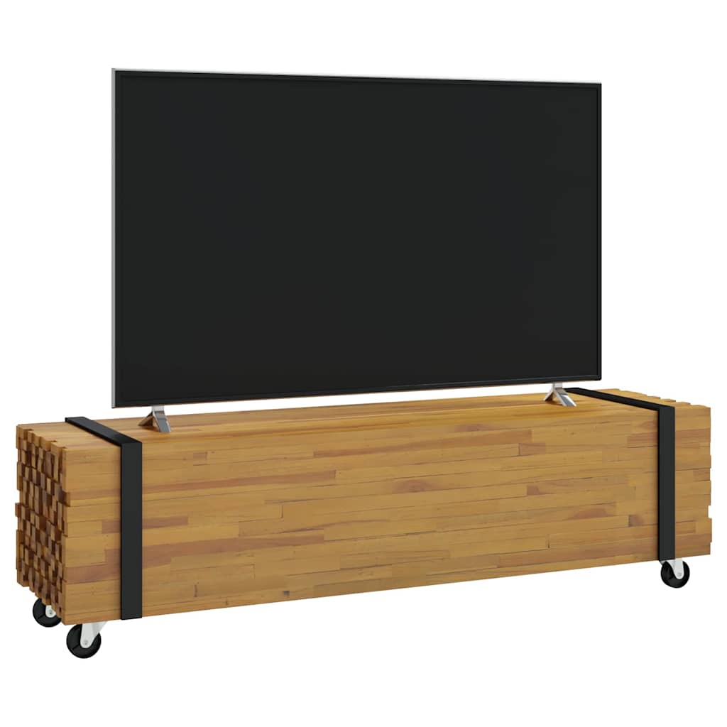 TV-standaard Bruin 110 x 30 x 30 cm Massief Teakhout is nu te koop bij PeponiXL, paradijselijk wonen!