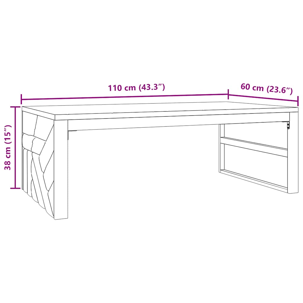 Wandtafel 110x60x38 cm massief teakhout is nu te koop bij PeponiXL, paradijselijk wonen!