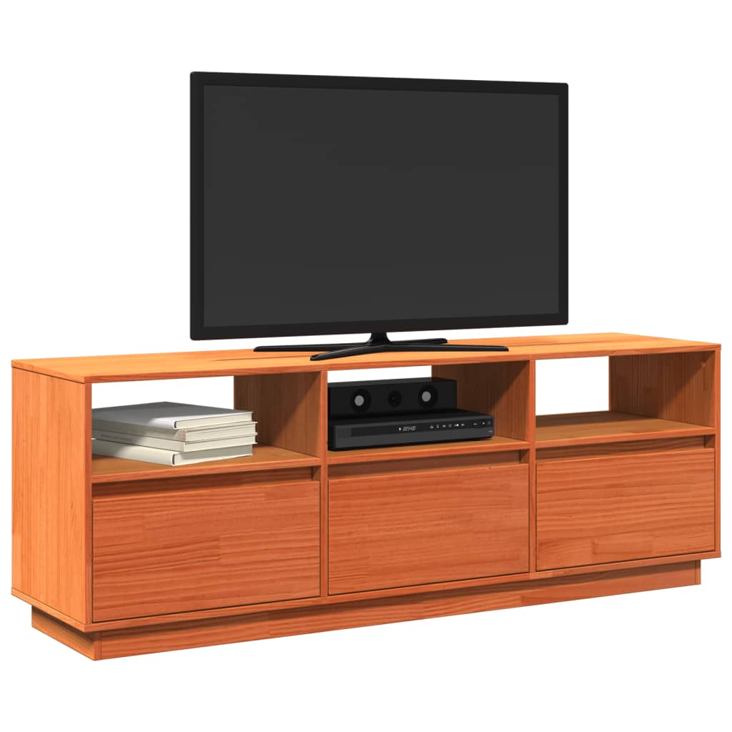 Tv-meubel 140x37x50 cm massief grenenhout wasbruin is nu te koop bij PeponiXL, paradijselijk wonen!