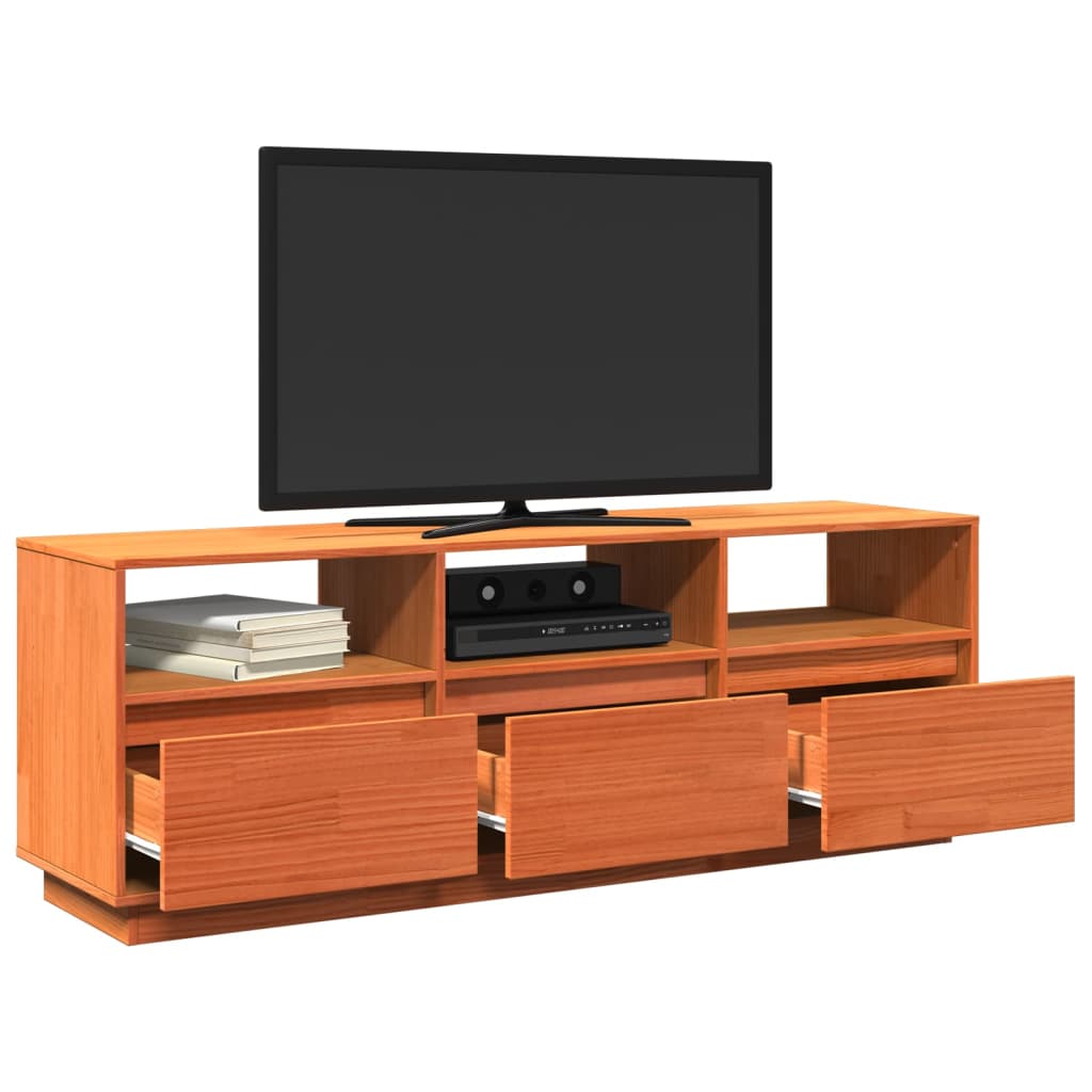 Tv-meubel 140x37x50 cm massief grenenhout wasbruin is nu te koop bij PeponiXL, paradijselijk wonen!