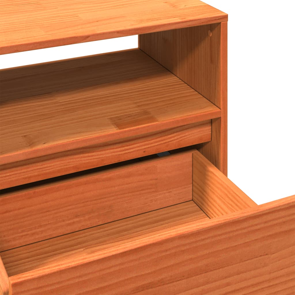 Tv-meubel 140x37x50 cm massief grenenhout wasbruin is nu te koop bij PeponiXL, paradijselijk wonen!