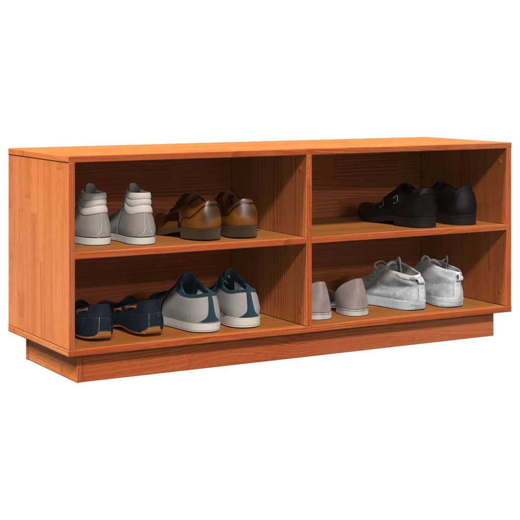 Schoenenkast 110x34x45 cm massief grenenhout wasbruin is nu te koop bij PeponiXL, paradijselijk wonen!