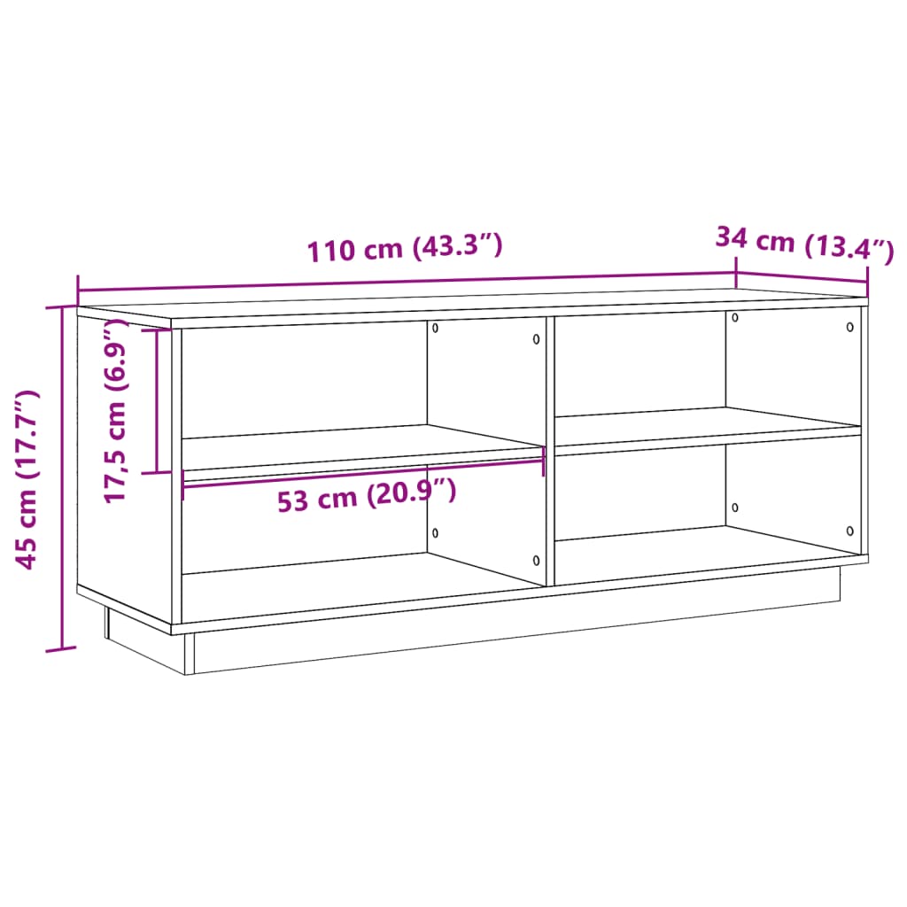 Schoenenkast 110x34x45 cm massief grenenhout wasbruin is nu te koop bij PeponiXL, paradijselijk wonen!
