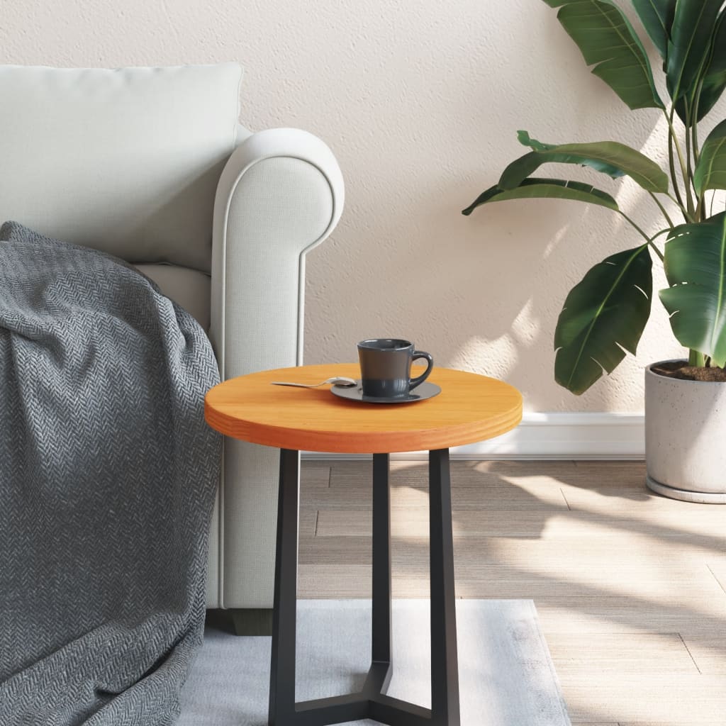 Tafelblad rond Ø40x2,5 cm massief grenenhout wasbruin is nu te koop bij PeponiXL, paradijselijk wonen!