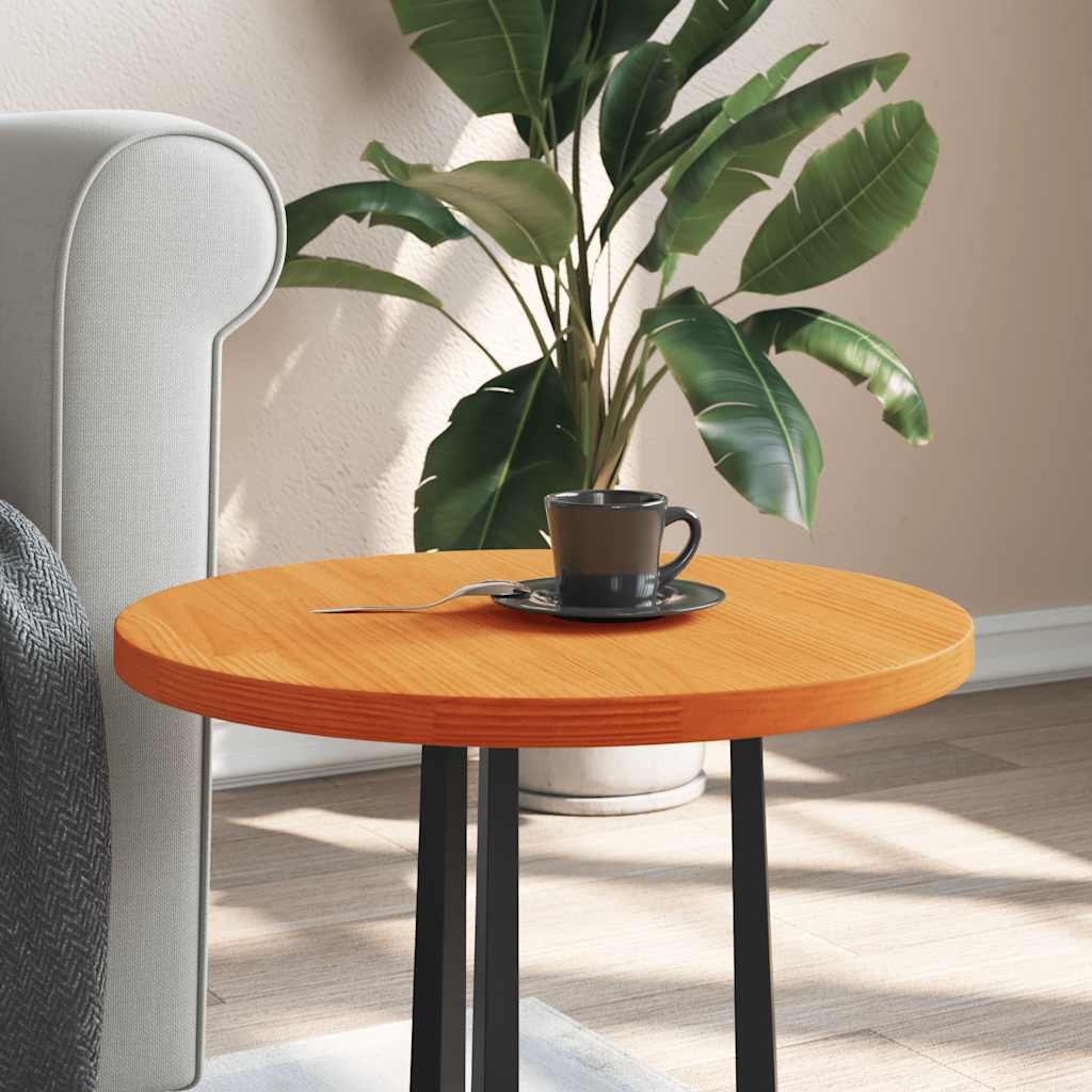 Tafelblad rond Ø50x2,5 cm massief grenenhout wasbruin is nu te koop bij PeponiXL, paradijselijk wonen!